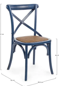 SEDIA IN LEGNO BLU - CROSS