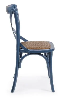 SEDIA IN LEGNO BLU - CROSS