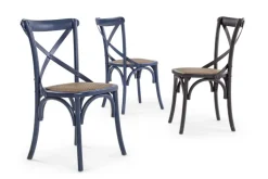 SEDIA IN LEGNO BLU - CROSS