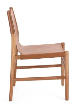 SEDIA IN PELLE COGNAC - CAROLINE