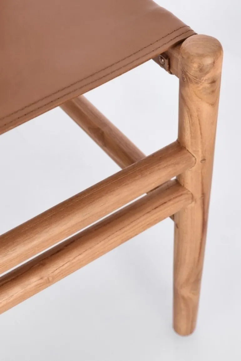 SEDIA IN PELLE COGNAC - CAROLINE