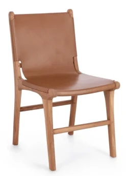 SEDIA IN PELLE COGNAC - EUGENIE