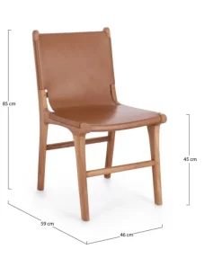 SEDIA IN PELLE COGNAC - EUGENIE