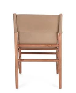 SEDIA IN PELLE CON BRACCIOLI TORTORA - CAROLINE