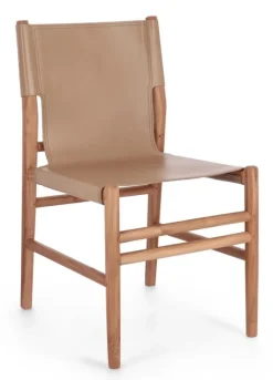 SEDIA IN PELLE TORTORA - CAROLINE