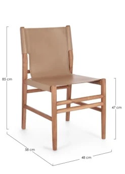 SEDIA IN PELLE TORTORA - CAROLINE