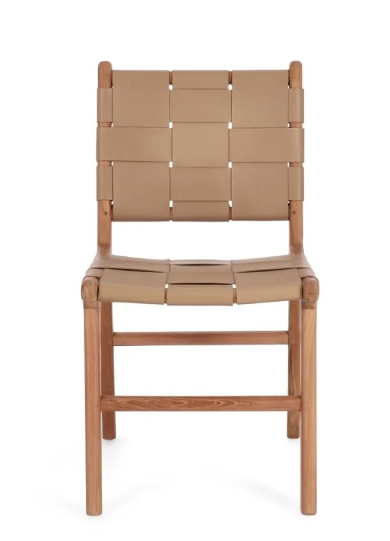 SEDIA IN PELLE TORTORA - JOANNA