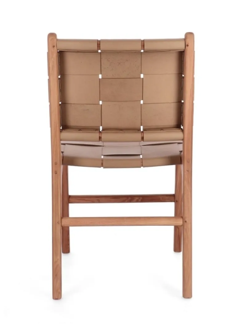 SEDIA IN PELLE TORTORA - JOANNA