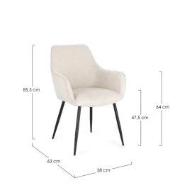 SEDIA IN TESSUTO BEIGE- CORA