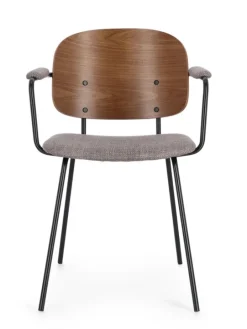 SEDIA IN TESSUTO GRIGIO - SIENNA