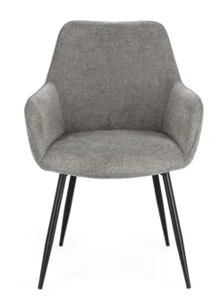 SEDIA IN TESSUTO GRIGIO SCURO - CORA