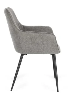 SEDIA IN TESSUTO GRIGIO SCURO - CORA