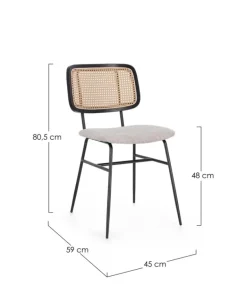 SEDIA IN TESSUTO NATURALE - GLENNA