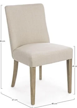 SEDIA IN TESSUTO NATURALE - BEATRIZ