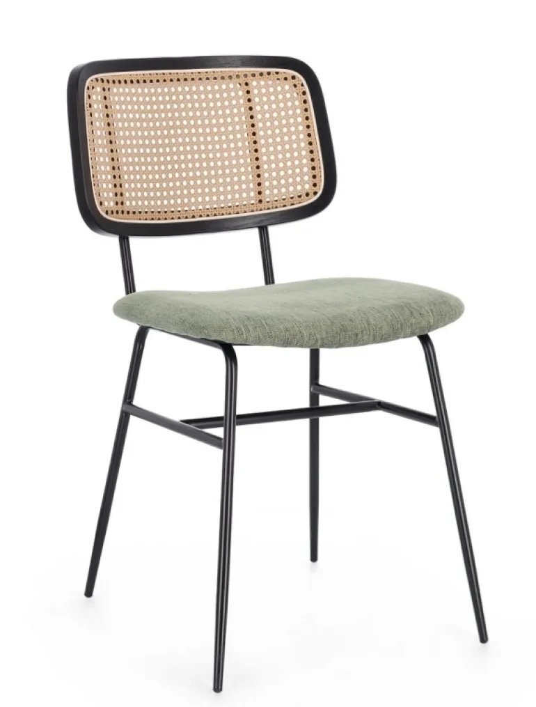 SEDIA IN TESSUTO VERDE - GLENNA