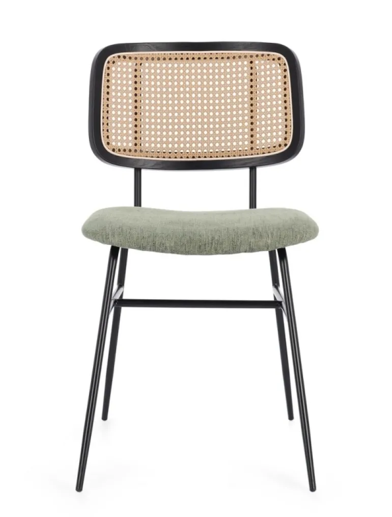 SEDIA IN TESSUTO VERDE - GLENNA