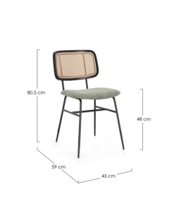 SEDIA IN TESSUTO VERDE - GLENNA