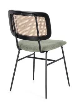 SEDIA IN TESSUTO VERDE - GLENNA