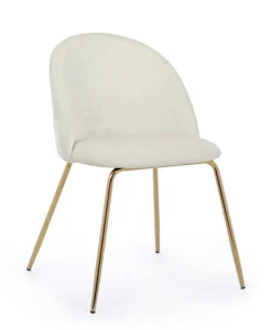 SEDIA IN VELLUTO BIANCO - TANYA