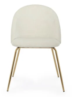 SEDIA IN VELLUTO BIANCO - TANYA