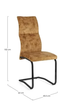 SEDIA IN VELLUTO GIALLO - THELMA