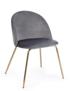 SEDIA IN VELLUTO GRIGIO SCURO - TANYA
