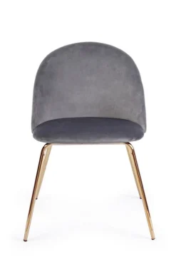 SEDIA IN VELLUTO GRIGIO SCURO - TANYA