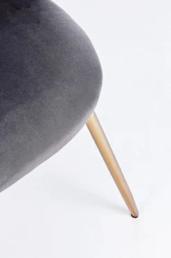 SEDIA IN VELLUTO GRIGIO SCURO - TANYA