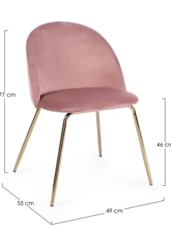 SEDIA IN VELLUTO ROSA - TANYA