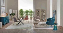 SEDIA IN VELLUTO ROSA - TERRY