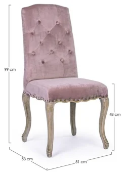 SEDIA IN VELLUTO WOODROSE - DIVA