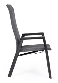 SEDIA RECLINABILE IN ALLUMINIO ANTRACITE JX55 - ETHAN