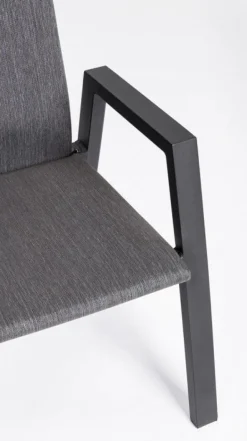 SEDIA RECLINABILE IN ALLUMINIO ANTRACITE JX55 - ETHAN