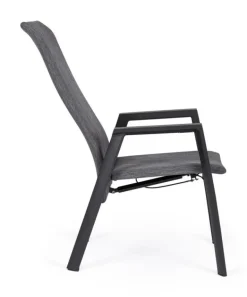 SEDIA RECLINABILE IN ALLUMINIO ANTRACITE JX55 - ETHAN