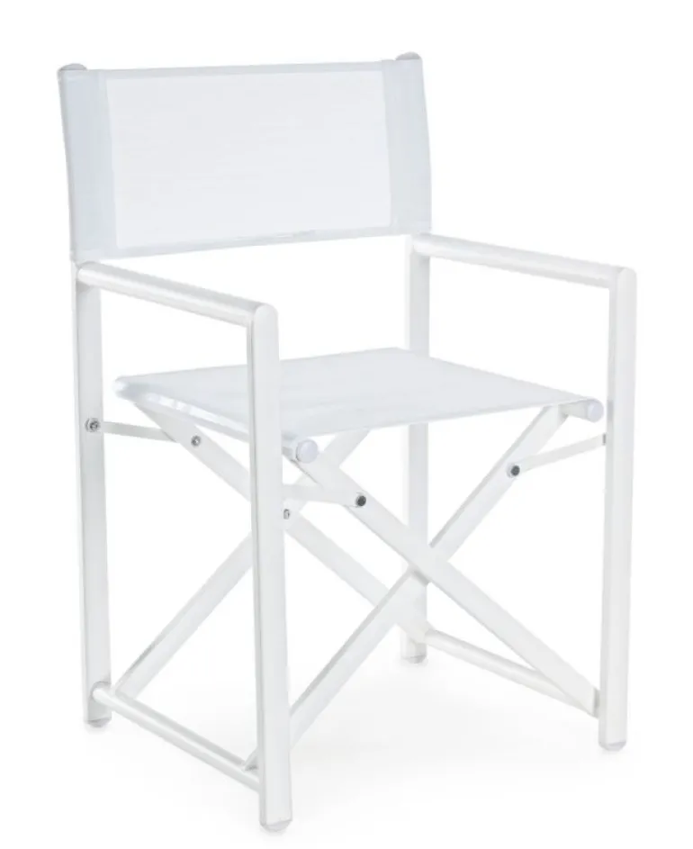 SEDIA REGISTA IN ALLUMINIO PIEGHEVOLE BIANCA - TAYLOR