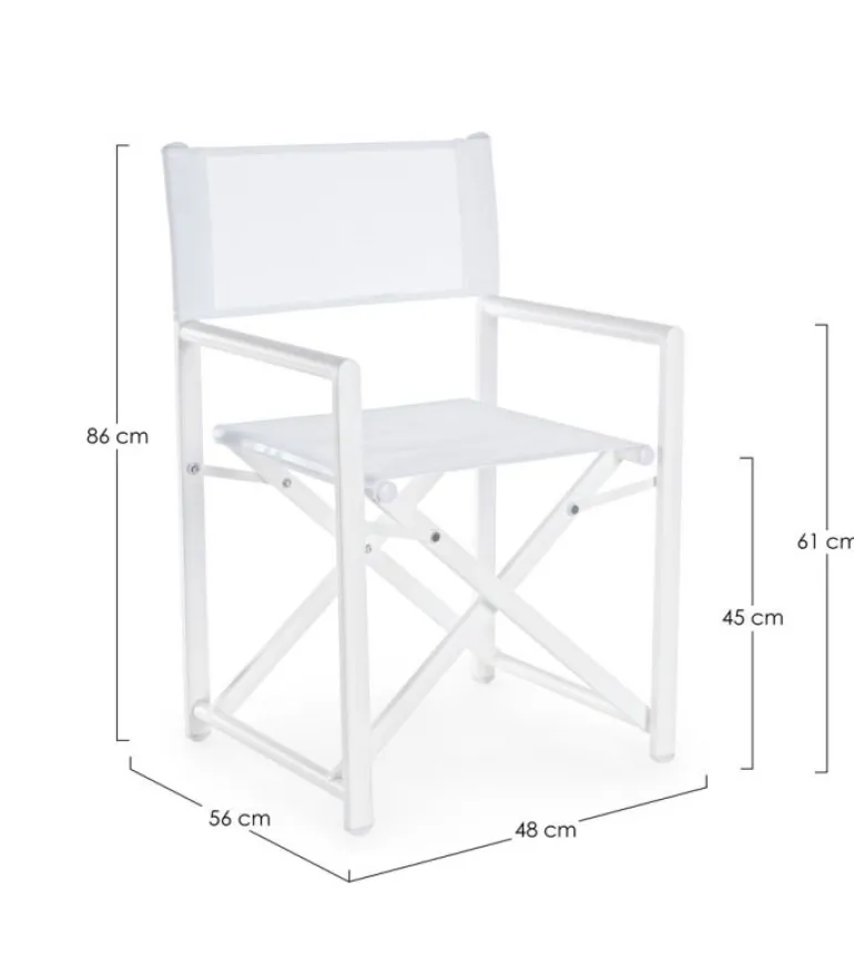 SEDIA REGISTA IN ALLUMINIO PIEGHEVOLE BIANCA - TAYLOR