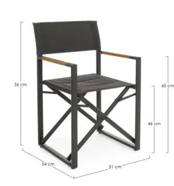 SEDIA REGISTA IN ALLUMINIO PIEGHEVOLE ANTRACITE YK13 - LAGUN