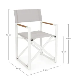 SEDIA REGISTA IN ALLUMINIO PIEGHEVOLE BIANCO YK11 - LAGUN