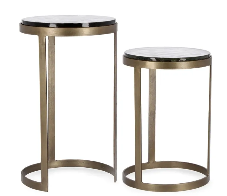 SET 2 TAVOLINI FINITURA OTTONE YX49 - ZAYLA