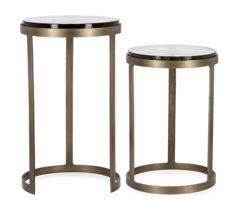 SET 2 TAVOLINI FINITURA OTTONE YX49 - ZAYLA