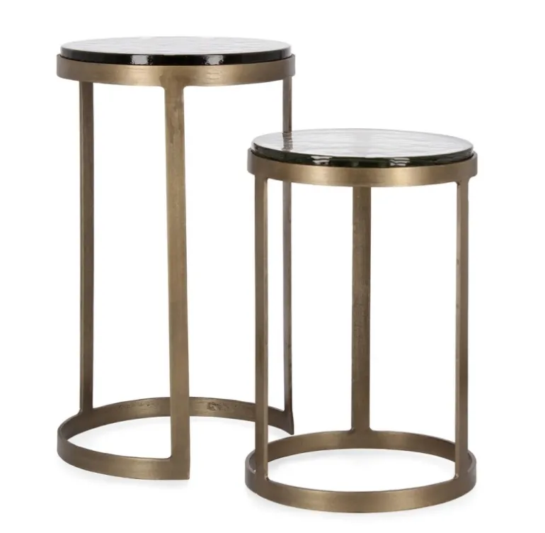 SET 2 TAVOLINI FINITURA OTTONE YX49 - ZAYLA