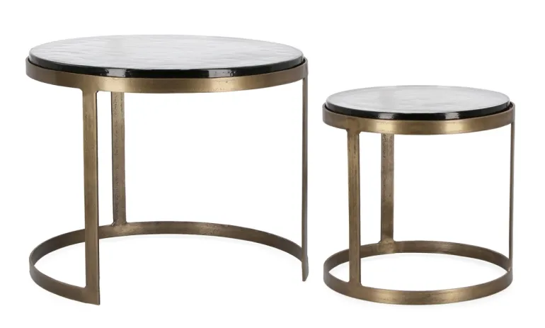 SET 2 TAVOLINI FINITURA OTTONE YX54 - ZAYLA