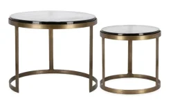 SET 2 TAVOLINI FINITURA OTTONE YX54 - ZAYLA