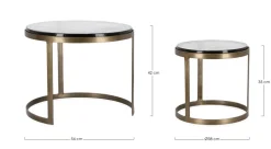 SET 2 TAVOLINI FINITURA OTTONE YX54 - ZAYLA