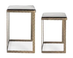 SET 2 TAVOLINI FINITURA OTTONE - ZAYLA