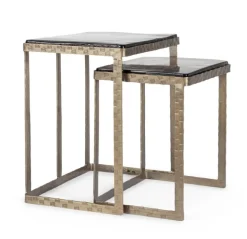 SET 2 TAVOLINI FINITURA OTTONE - ZAYLA