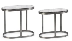 SET 2 TAVOLINI OVALI FINITURA NICKLE - ZAYLA