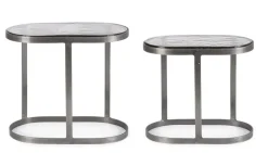 SET 2 TAVOLINI OVALI FINITURA NICKLE - ZAYLA