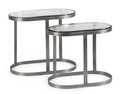 SET 2 TAVOLINI OVALI FINITURA NICKLE - ZAYLA