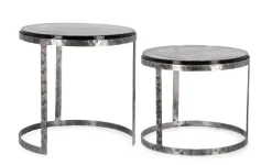 SET 2 TAVOLINI TONDI FINITURA NICKLE - ZAYLA